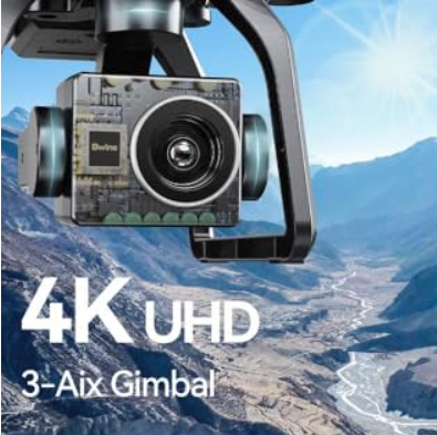 dron with 4k uhd text